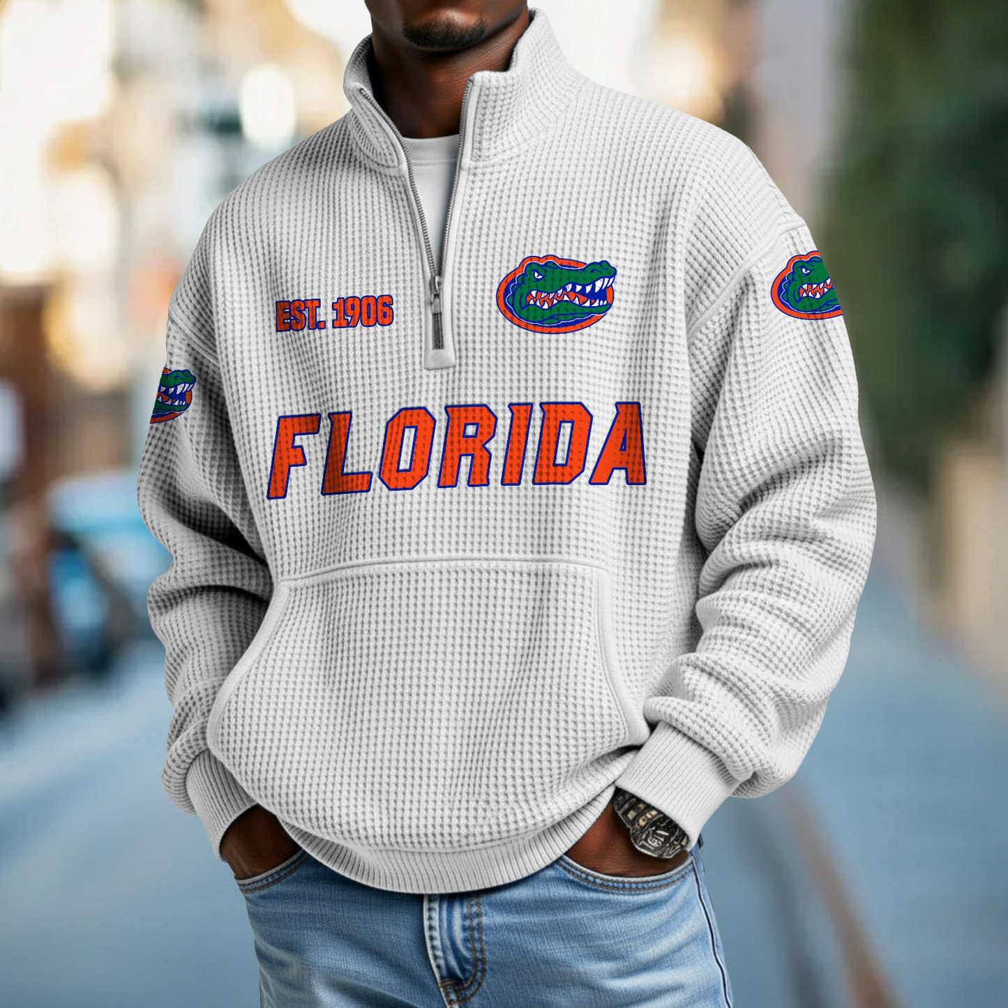 FLA x College Football - Waffle Stand Collar Half Zip Sweatshirt DatND DVT