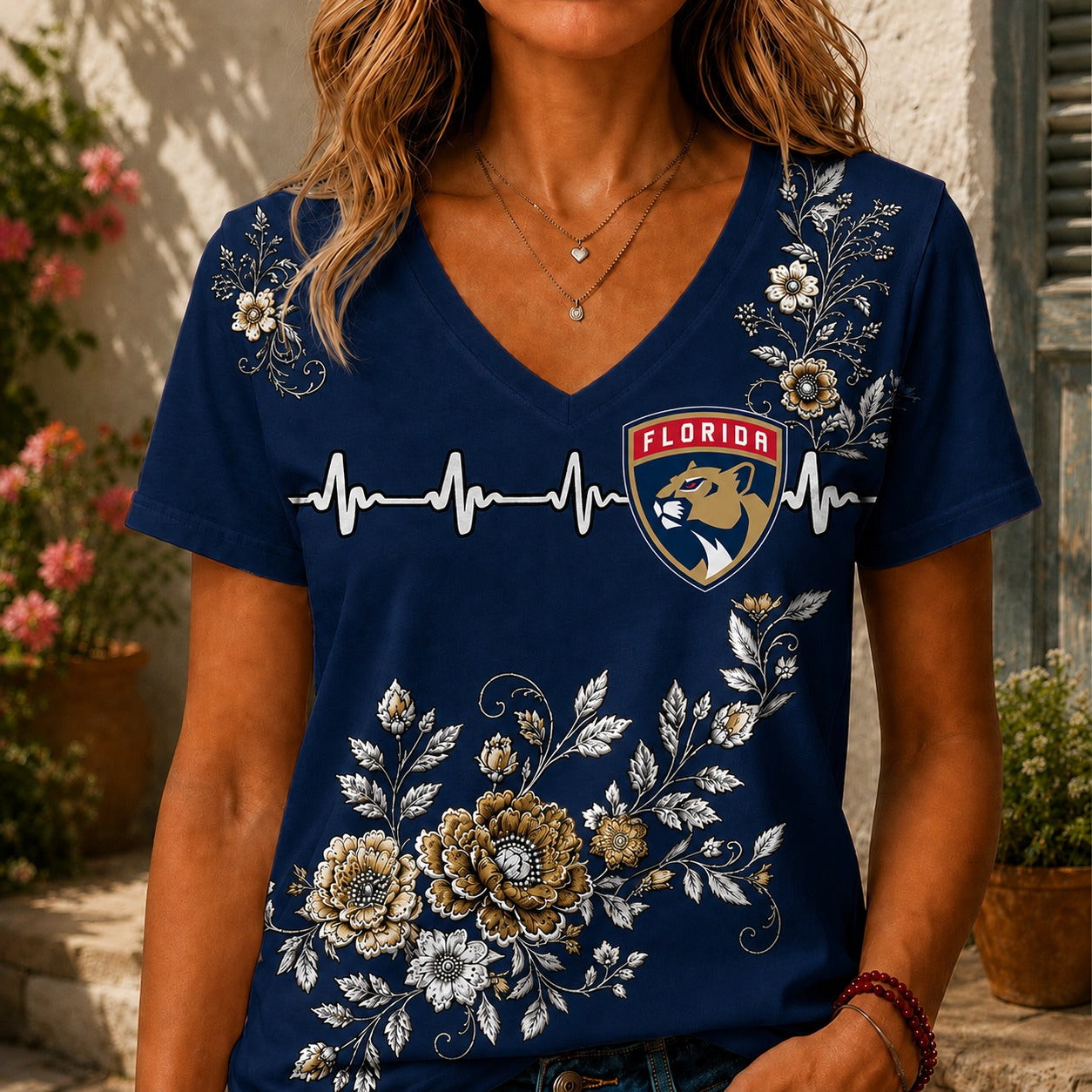 FP x NHL Luxury Women V-Neck Shirt
