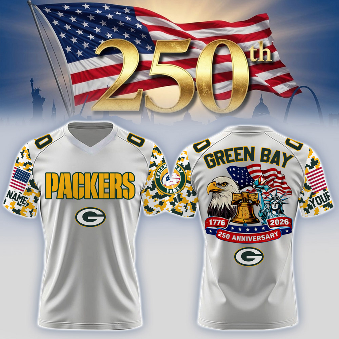 GB x 250th Years USA Anniversary-V-neck Short Sleeve Jersey DATND TANTD