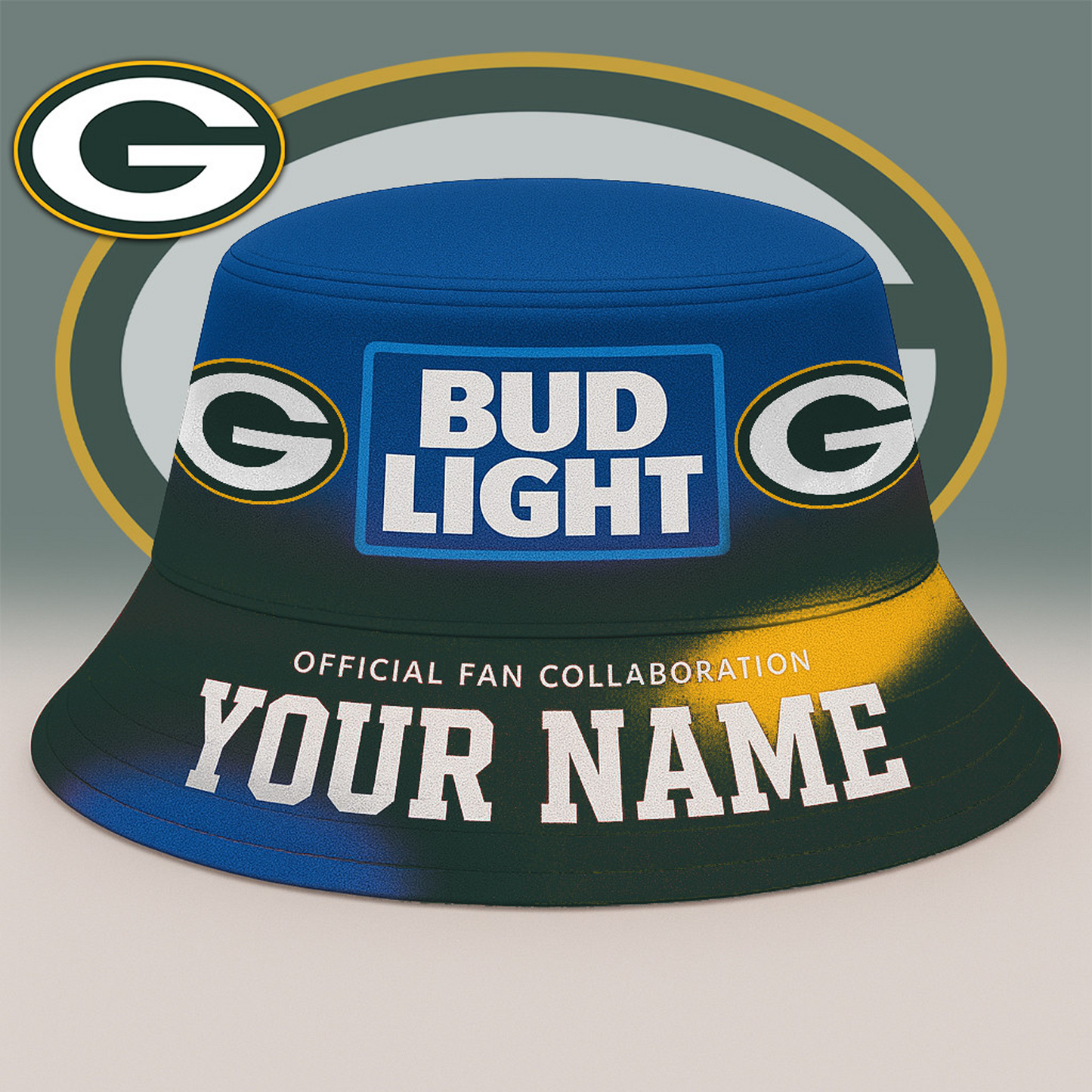 GB x NFL Bud Light Personalized Bucket Hat DATND TANTD
