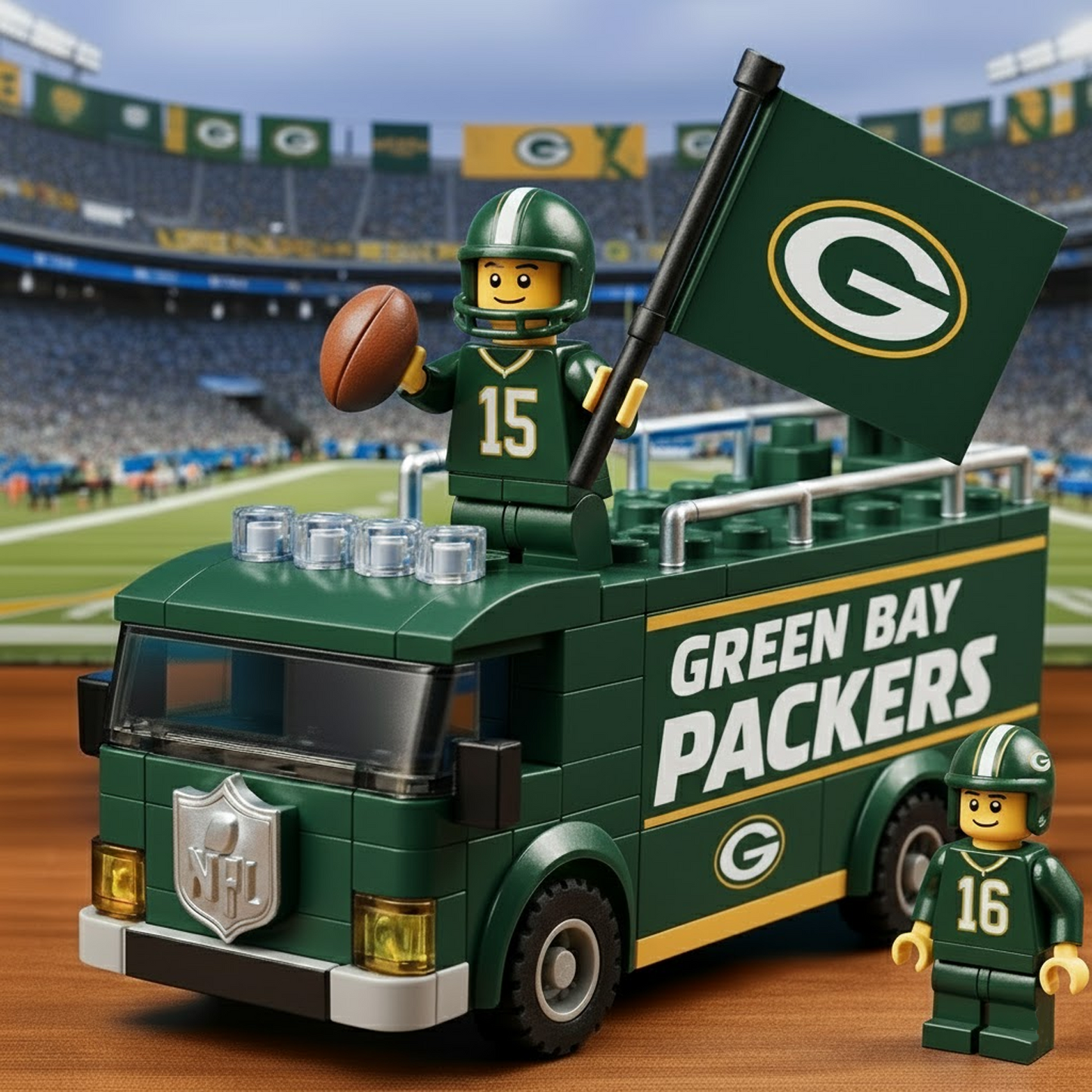 GB x NFL Building Blocks Bus Toy Set DatND DVT