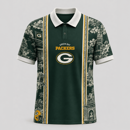 GB x NFL Heritage Cityscape Polo Shirt for Loyal Fans