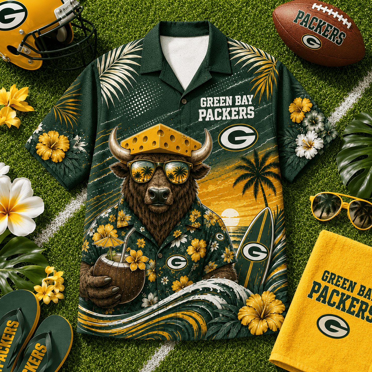 GB x NFL Premium Beach Vibes Hawaiian Shirt