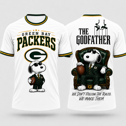 GB x NFL Premium Funny Football Snoopy The Godfather Rule Maker Game Day 3D Shirt 0307
