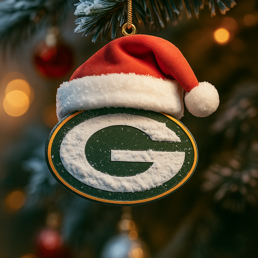GB x NFL Santa Hat Christmas Ornament 0811 DatND DVT
