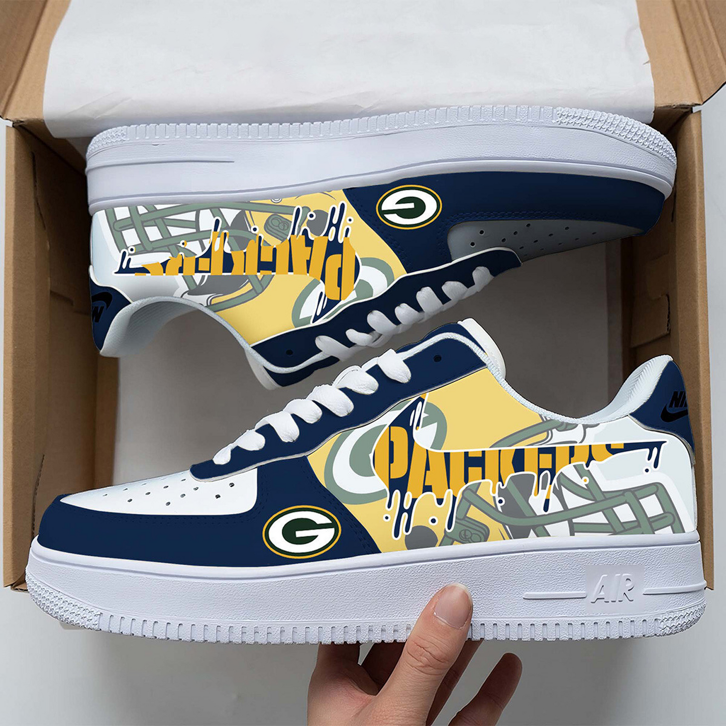 GB x NFL Team Logo Fan Air Force 1 Shoes DATND TANTD