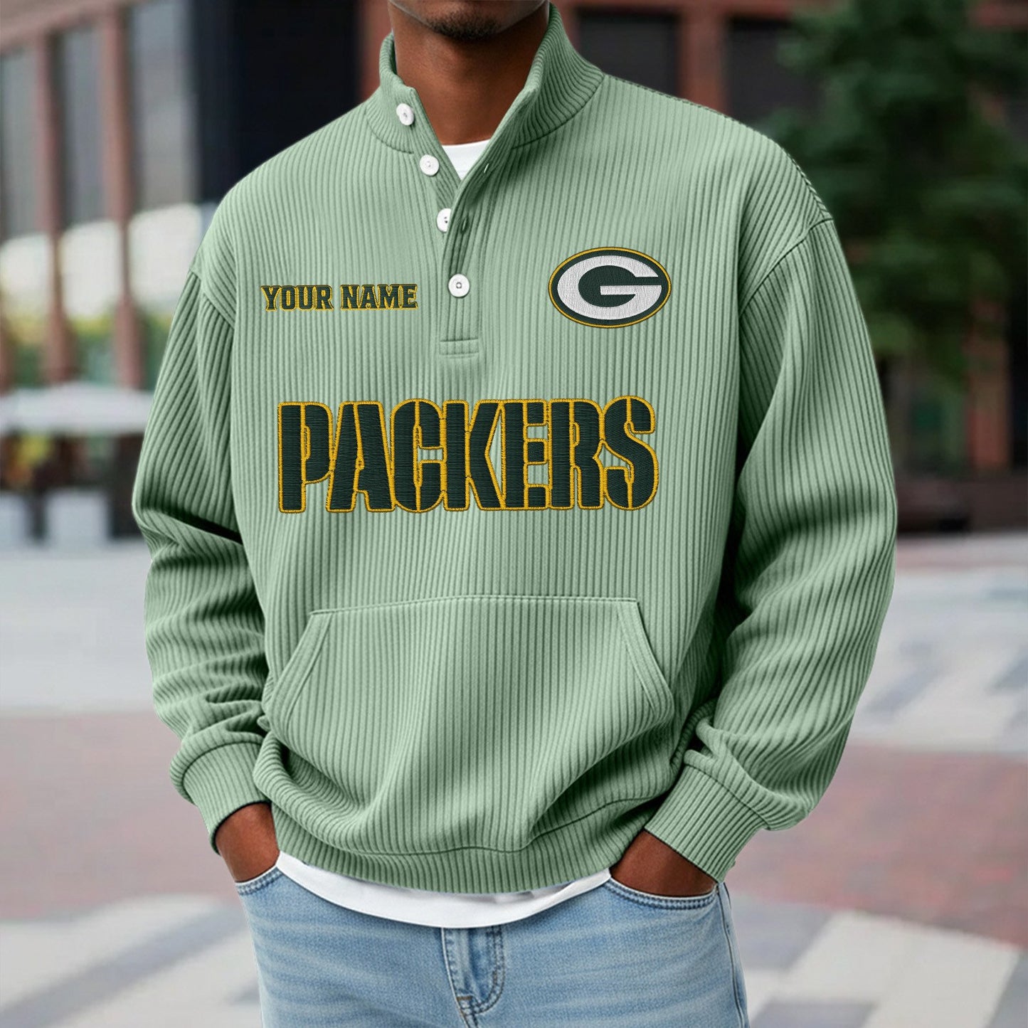 GB x NFL Waffle High Neck Long Sleeved Sweatshirt DATND TANTD 221125