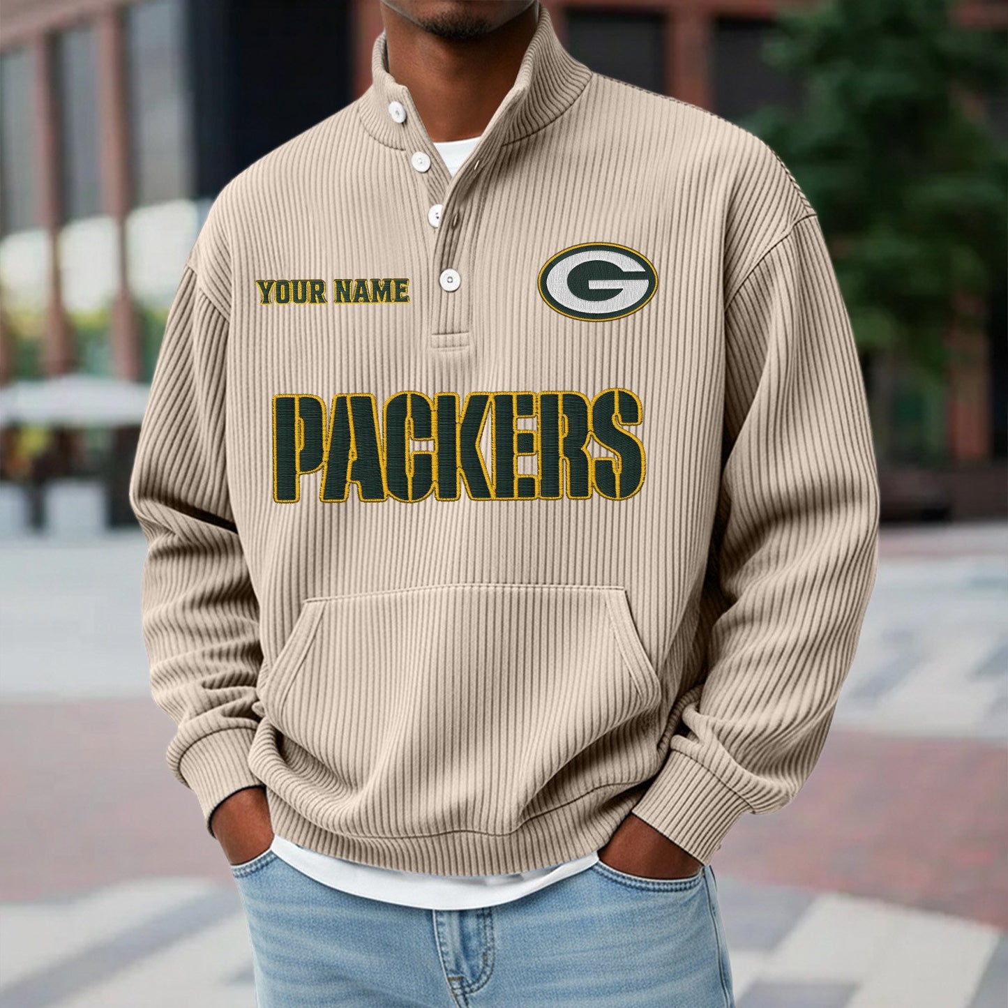 GB x NFL Waffle High Neck Long Sleeved Sweatshirt DATND TANTD 221125