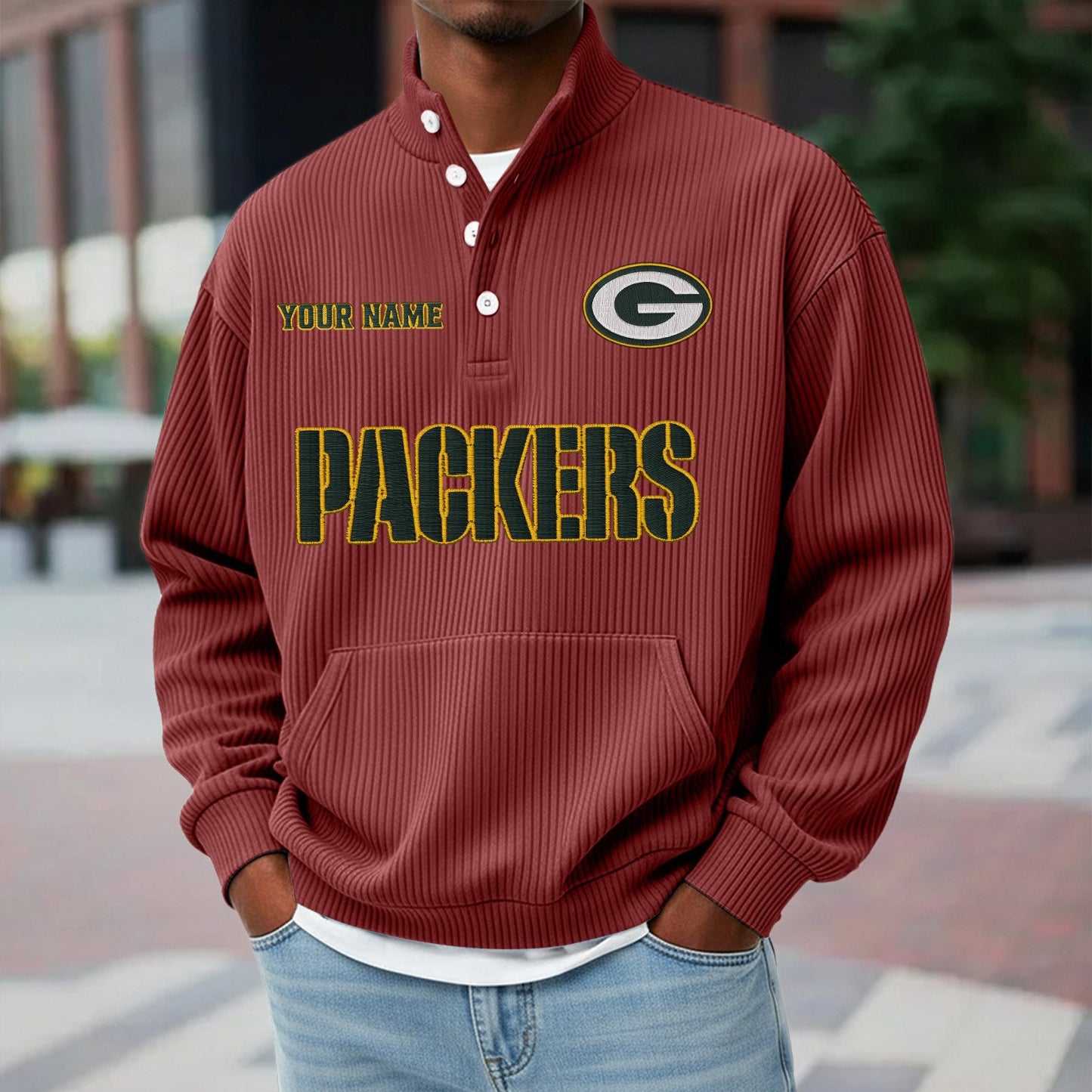 GB x NFL Waffle High Neck Long Sleeved Sweatshirt DATND TANTD 221125