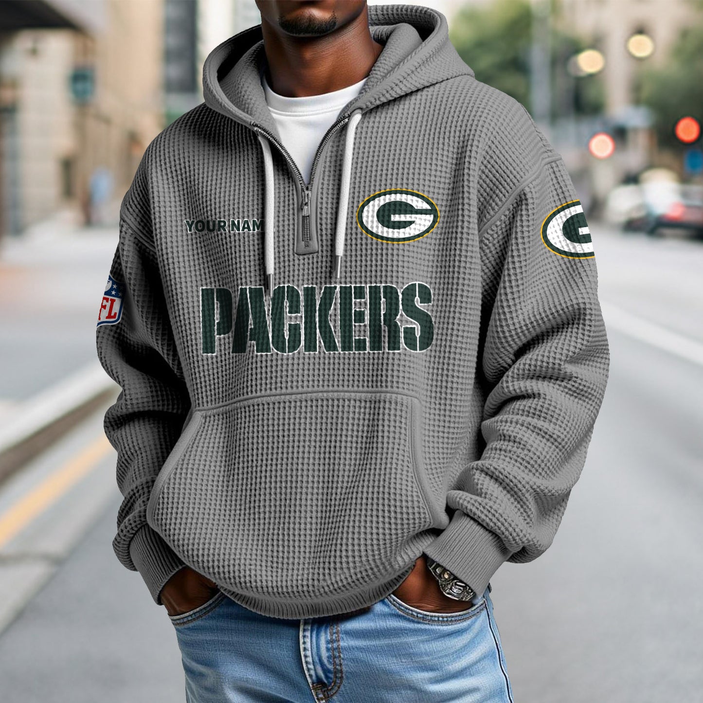 GB x NFL Waffle Hoodie DatND DVT