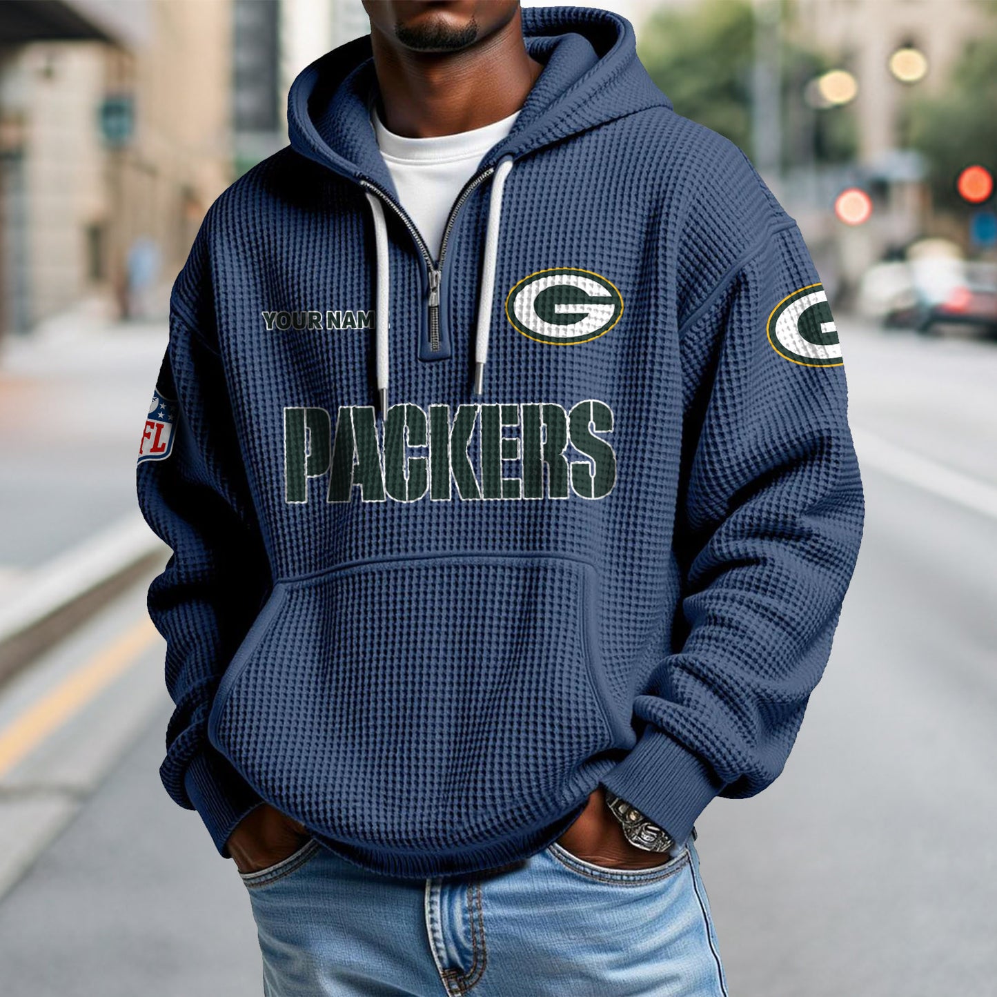 GB x NFL Waffle Hoodie DatND DVT