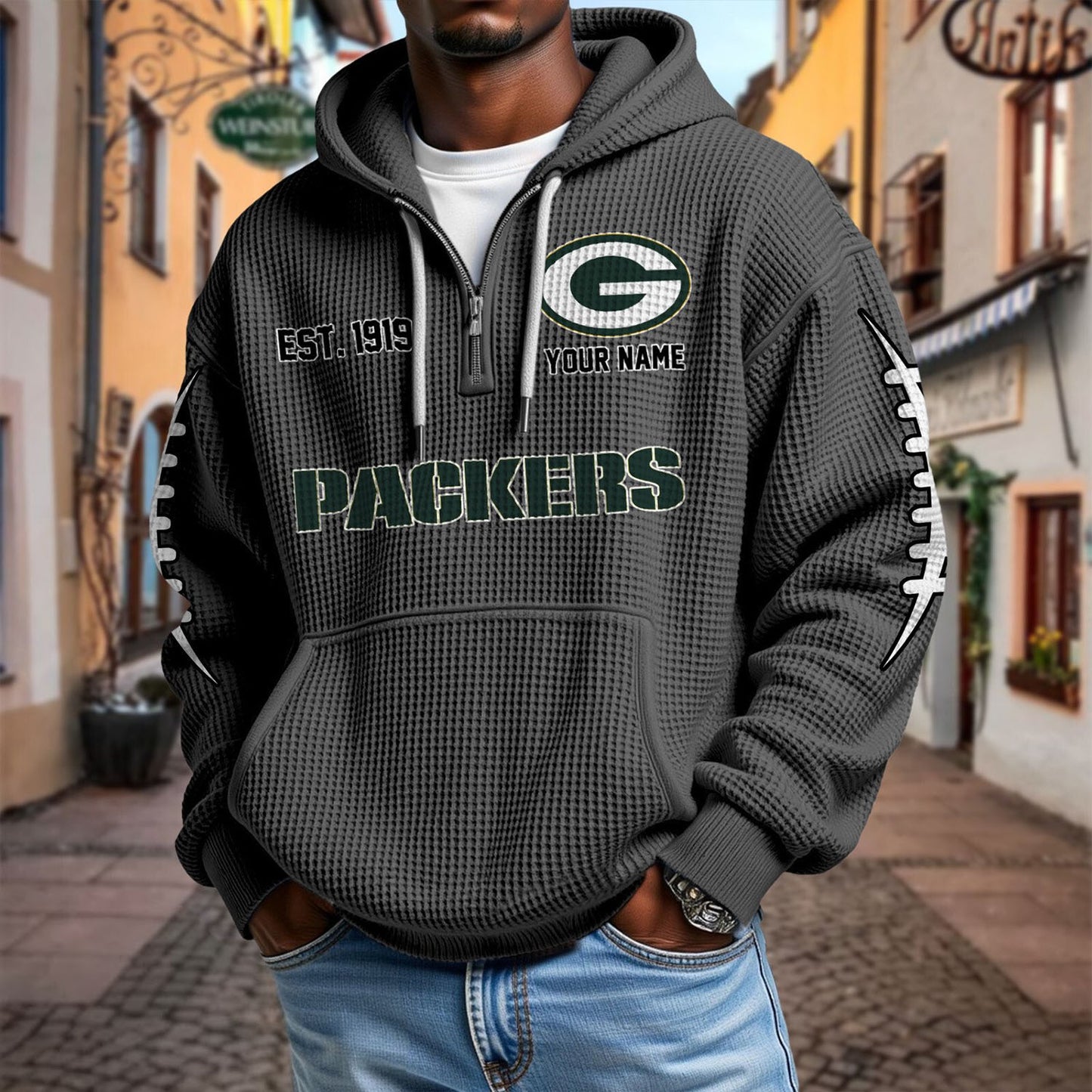 GB x NFL Waffle Hoodie DatND DVT