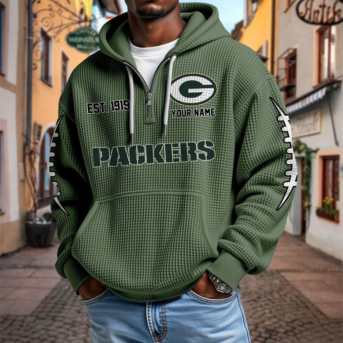 GB x NFL Waffle Hoodie DatND DVT