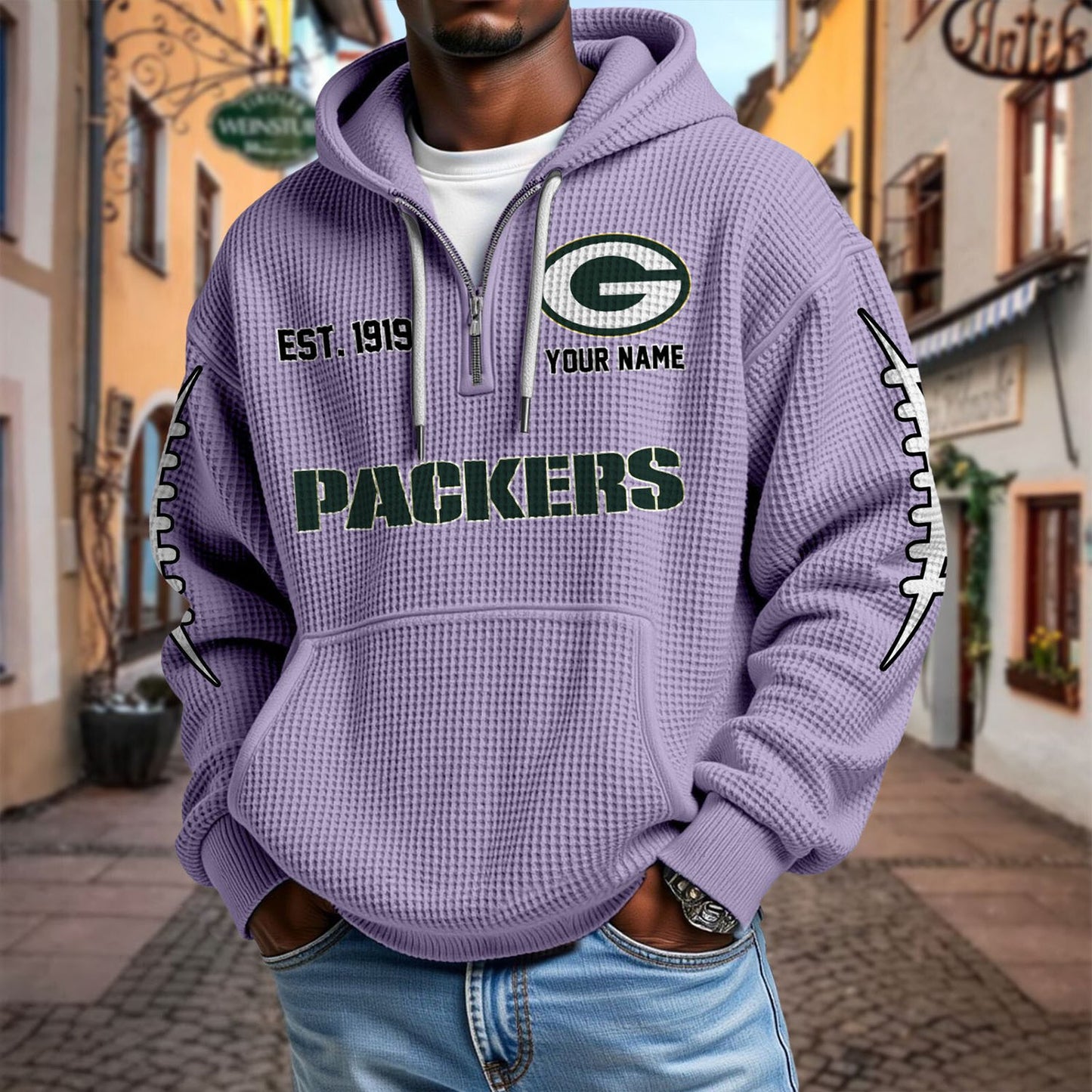 GB x NFL Waffle Hoodie DatND DVT