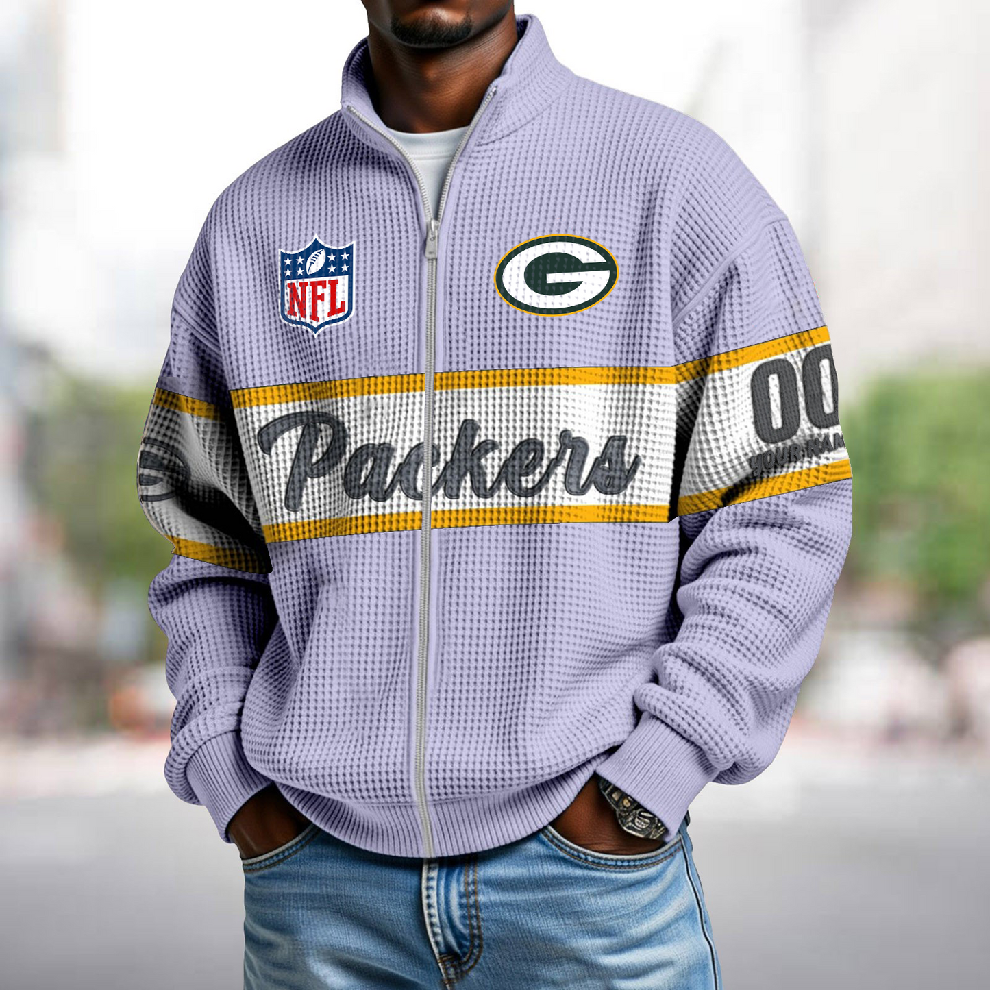 GB x NFL Waffle Zip-Up Sweatshirt DATND TANTD