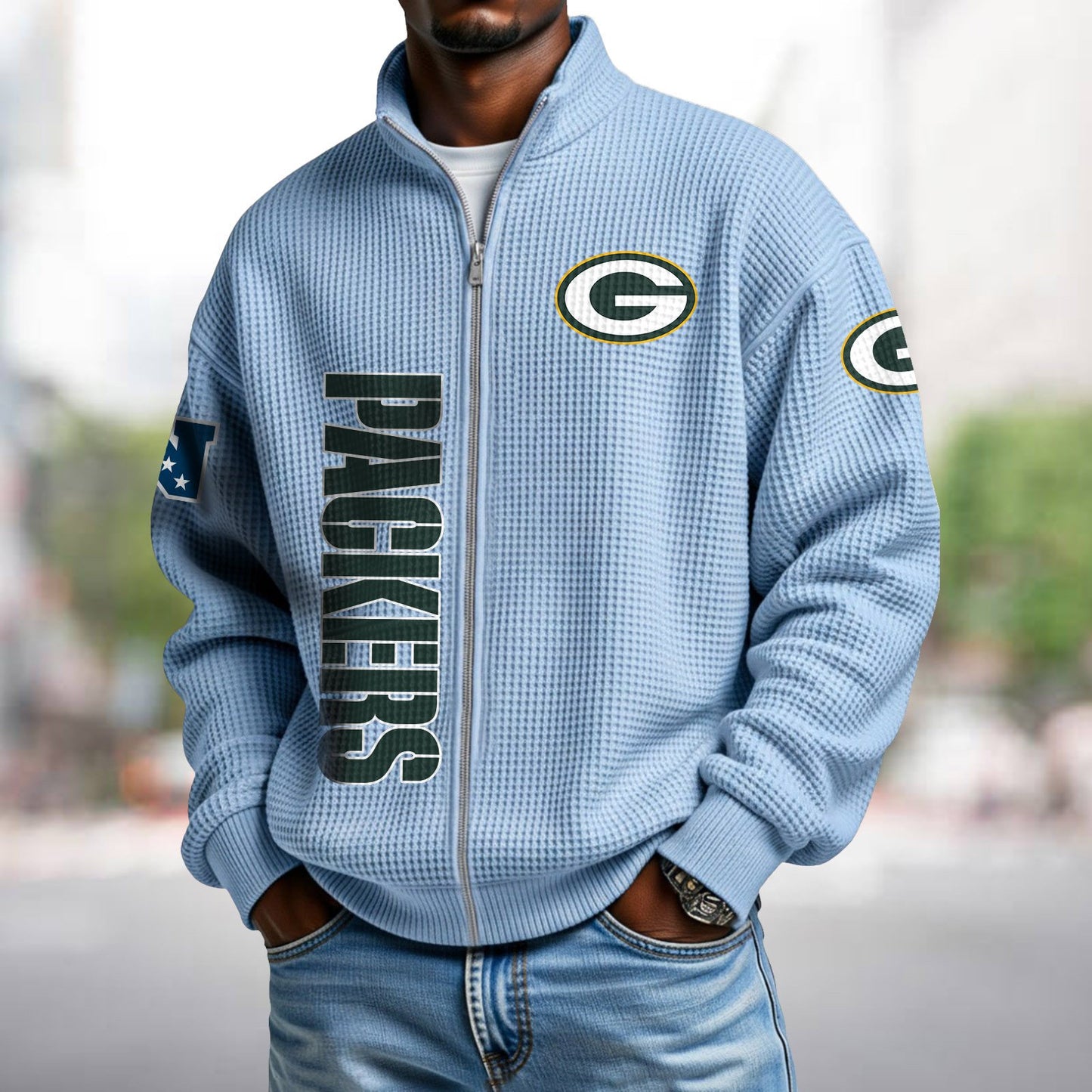 GB x NFL Waffle Zip-Up Sweatshirt DATND TANTD
