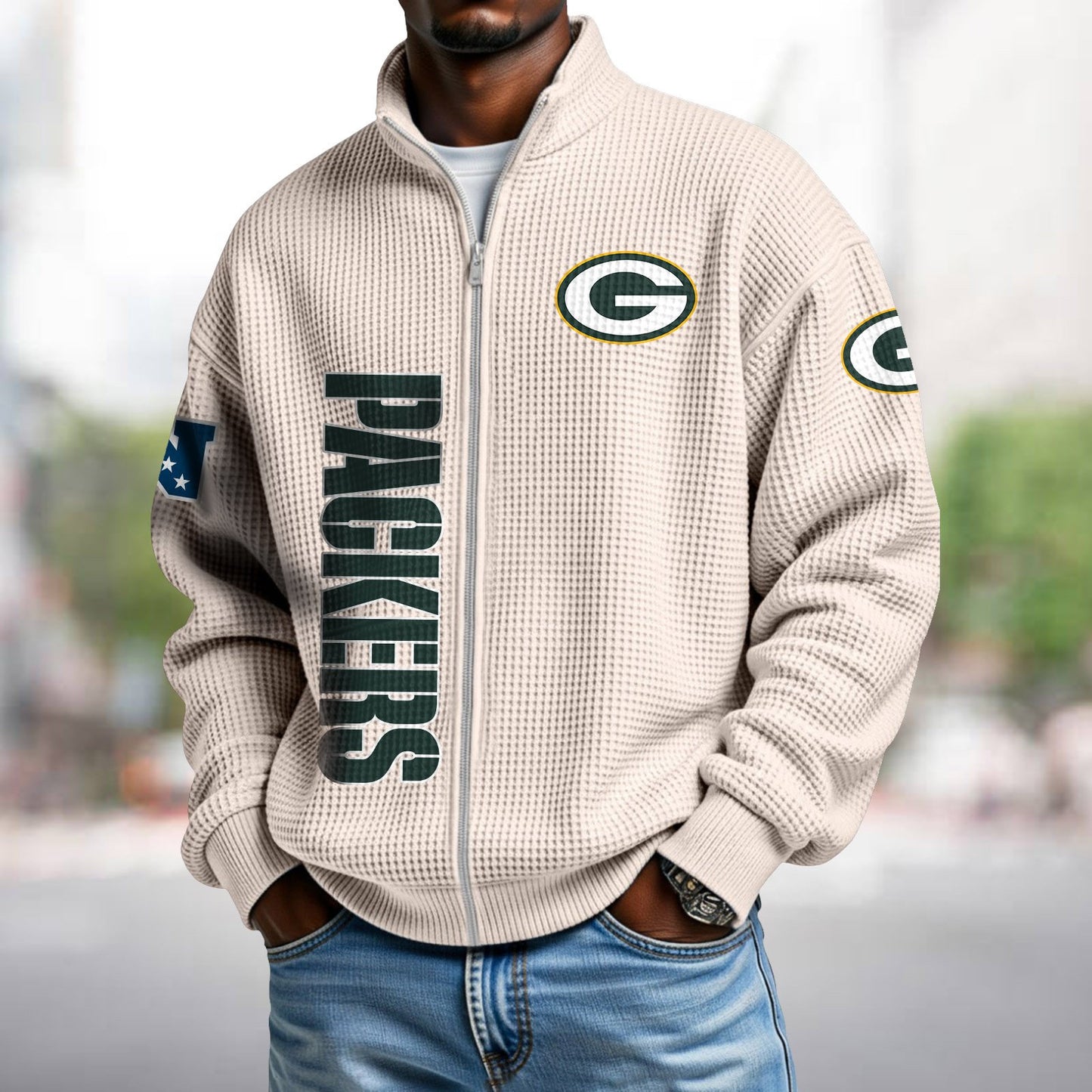 GB x NFL Waffle Zip-Up Sweatshirt DATND TANTD
