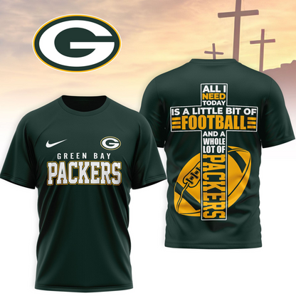 GB x NFL Whole Lot of Football Christian Cross 3D Shirt
