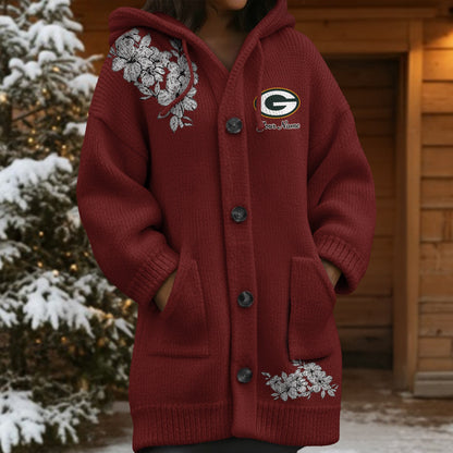 GB x NFL Women's Casual Knitted Hooded Cardigan DATND TANTD 211125
