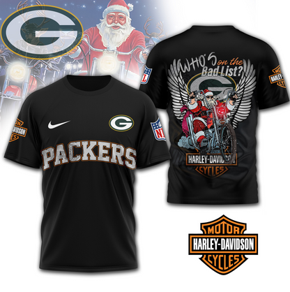 GBP Premium NFL Harley-Davidson Santa Claus 3D Shirt DDT NTL