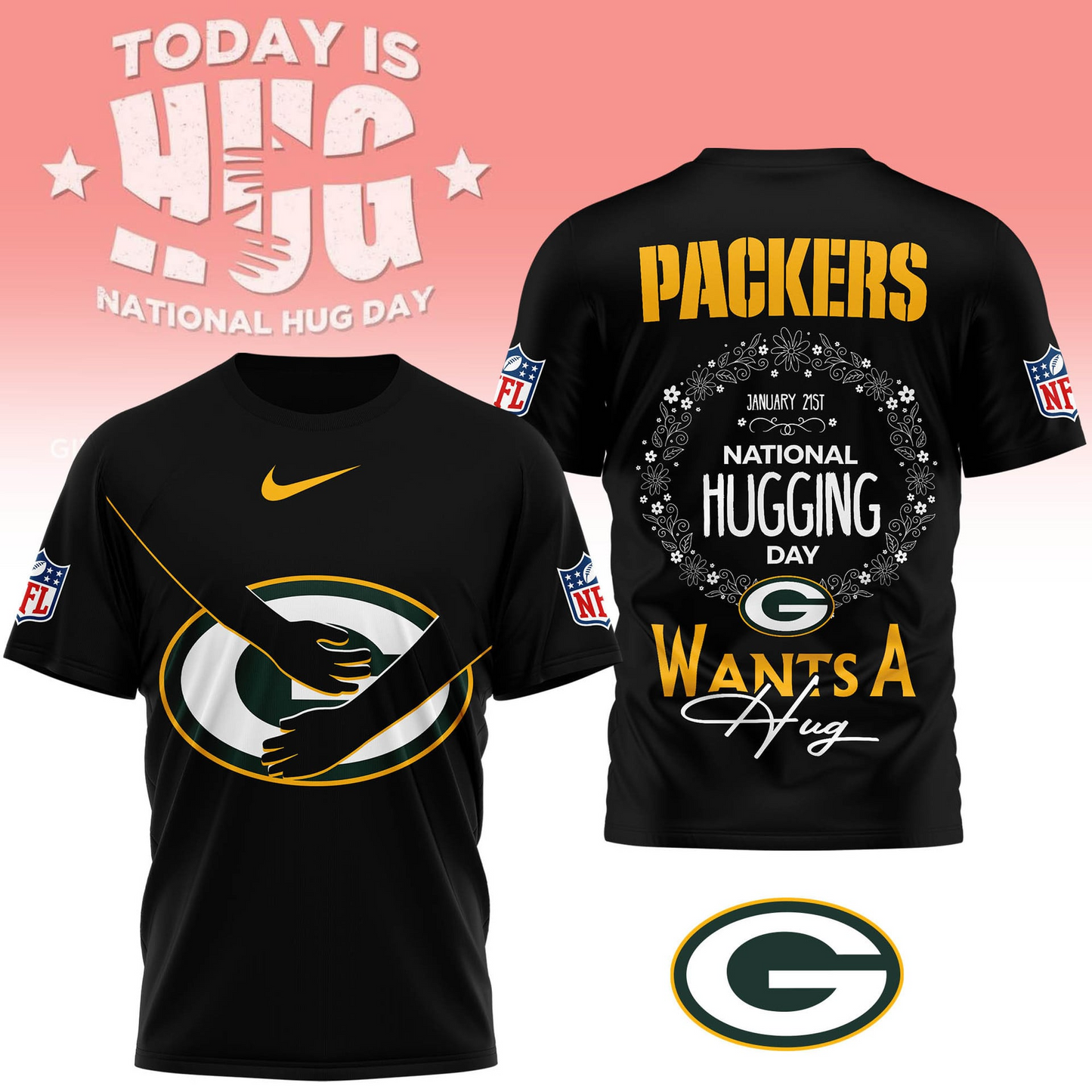 GBP Premium NFL National Hugging Day 3D Shirt DDT NTL