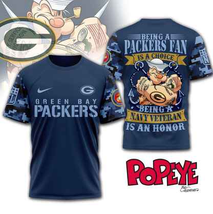 GBP Premium NFL Navy Veteran Popeye 3D Shirt DDT CTND