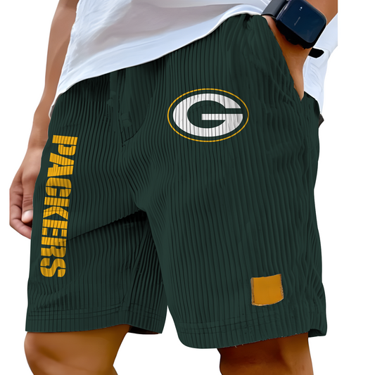GB x NFL Vintage Embroidered Logo Corduroy Stylish Lace-up Casual Shorts DATND TANTD 220526