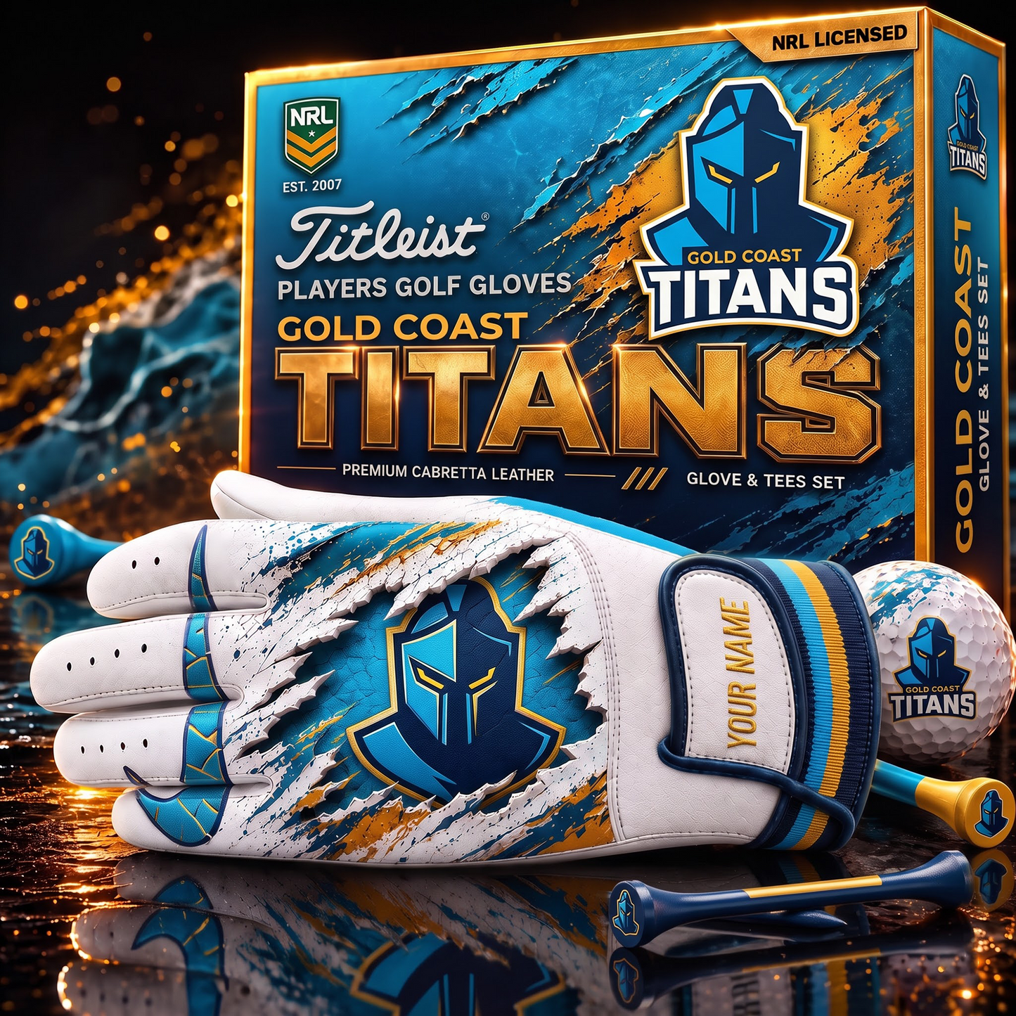 GCT PREMIUM NRL PLAYERS GOLF GLOVE GIFT SET  V2