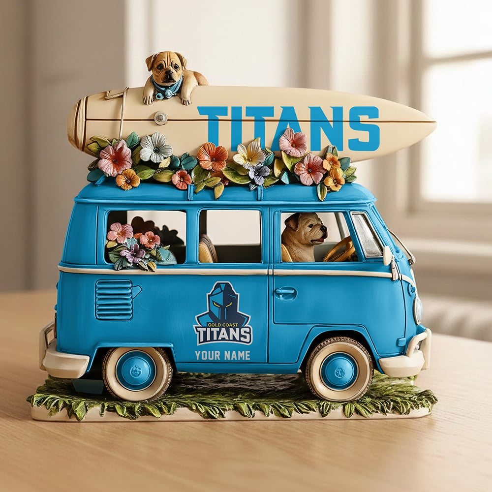 GCT x NRL Funny Dog Driving Summer Car Acrylic Block Plaque Custom Name Gifts DDT CTND