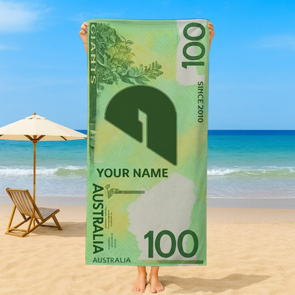 GG x AFL $100 Personalized Beach Towel Gifts For Fan DDT CTND