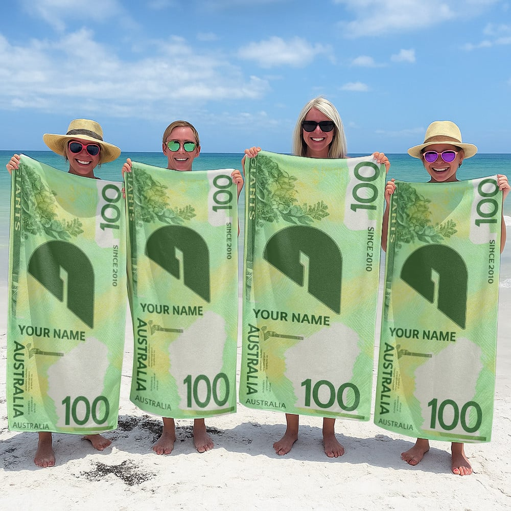 GG x AFL $100 Personalized Beach Towel Gifts For Fan DDT CTND