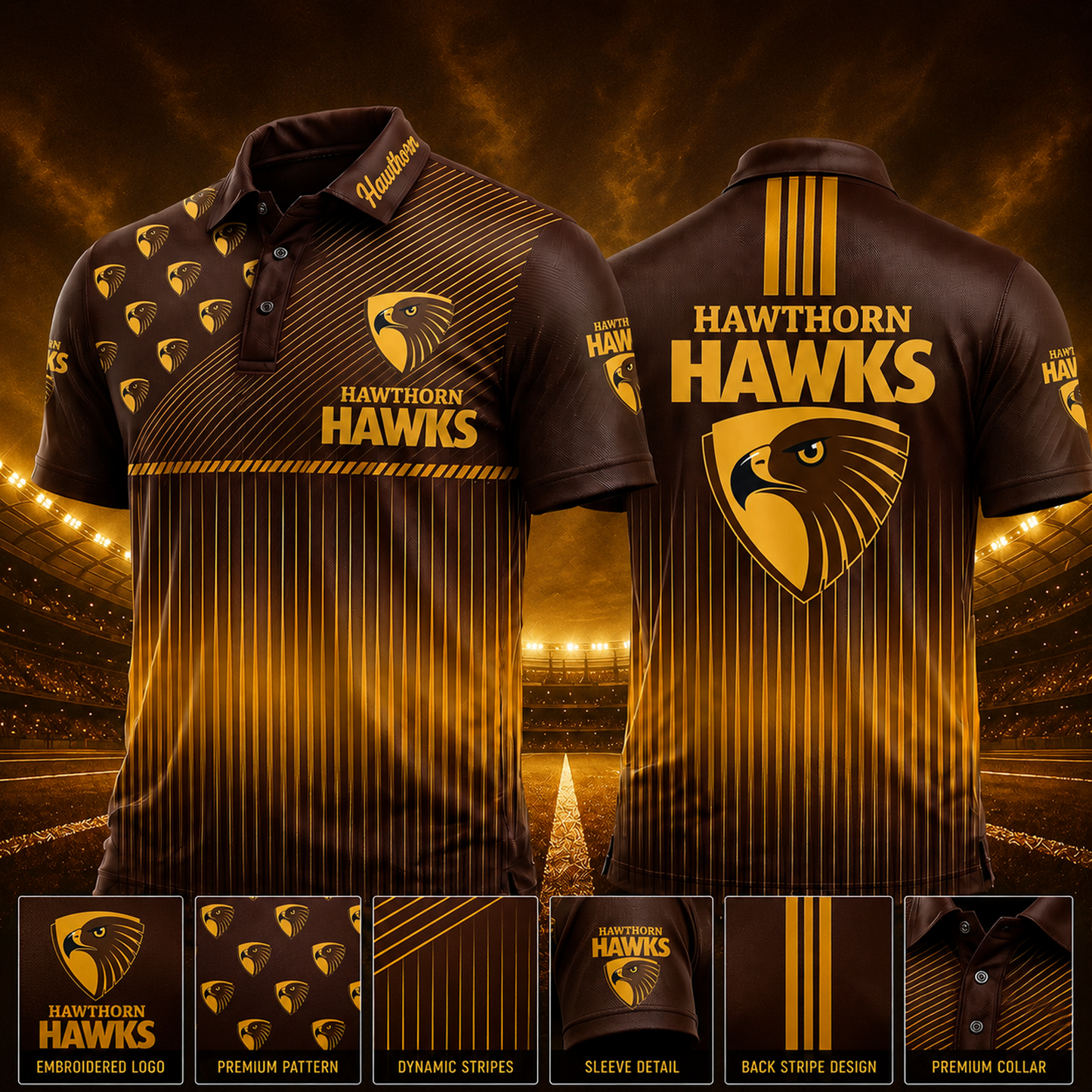 HAW X PREMIUM AFL EXCLUSIVE POLO SHIRT LIMITED EDITION V2