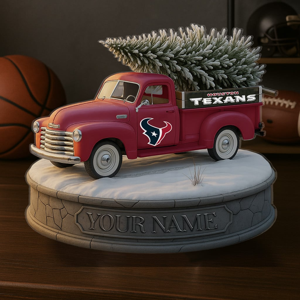 HOU Custom NFL Christmas Acrylic Block Plaque Decor DatND DVT
