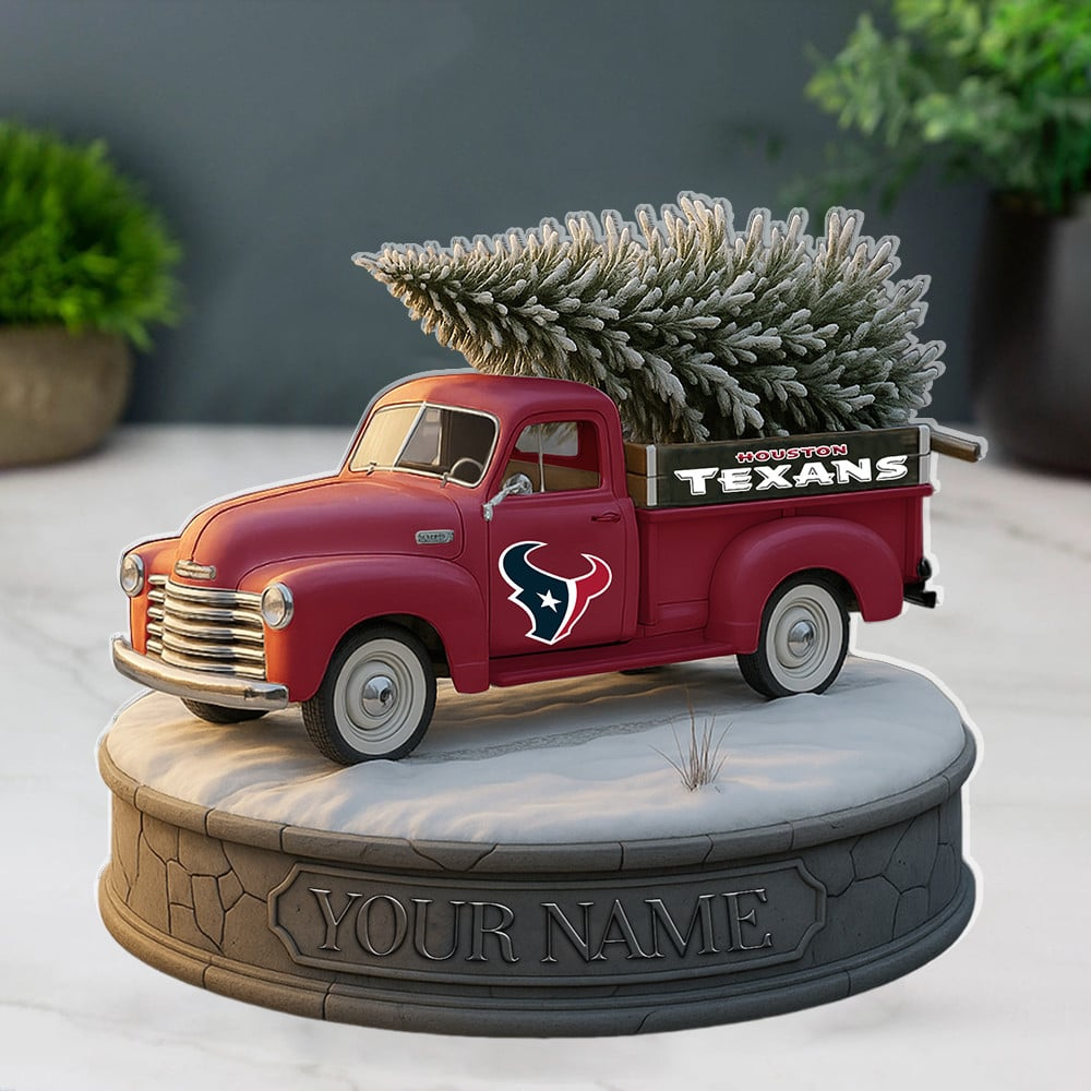 HOU Custom NFL Christmas Acrylic Block Plaque Decor DatND DVT