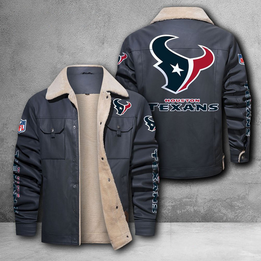HOU X NFL LEATHER JACKET DATND THUONGNH