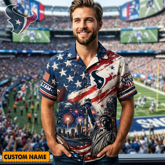 HOU X PREMIUM NFL Personalized Proud American Hawaiian Shirt 190626