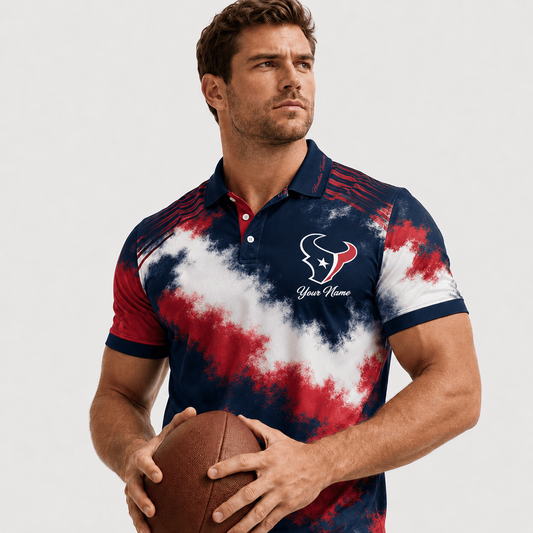 HOU X Premium NFL Premium Personalized Helmet Polo Shirt