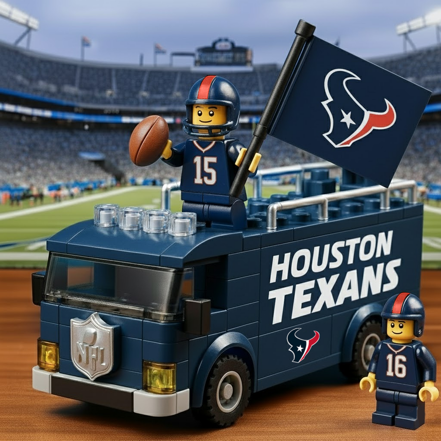 HOU x NFL Building Blocks Bus Toy Set DatND DVT