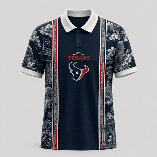 HOU x NFL Heritage Cityscape Polo Shirt for Loyal Fans