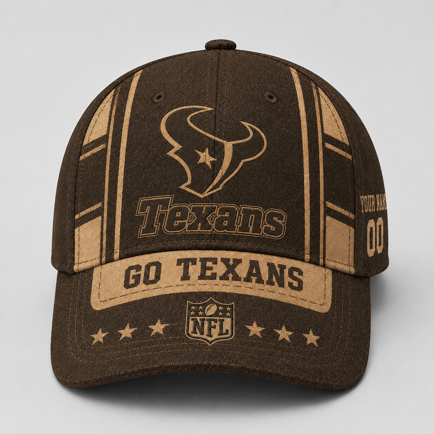 HOU x NFL Premium Vintage Leather Personalized Cap for Loyal Fans