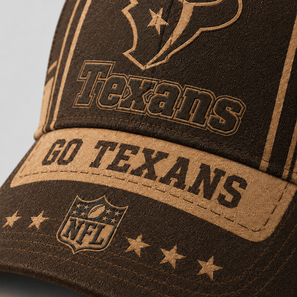 HOU x NFL Premium Vintage Leather Personalized Cap for Loyal Fans