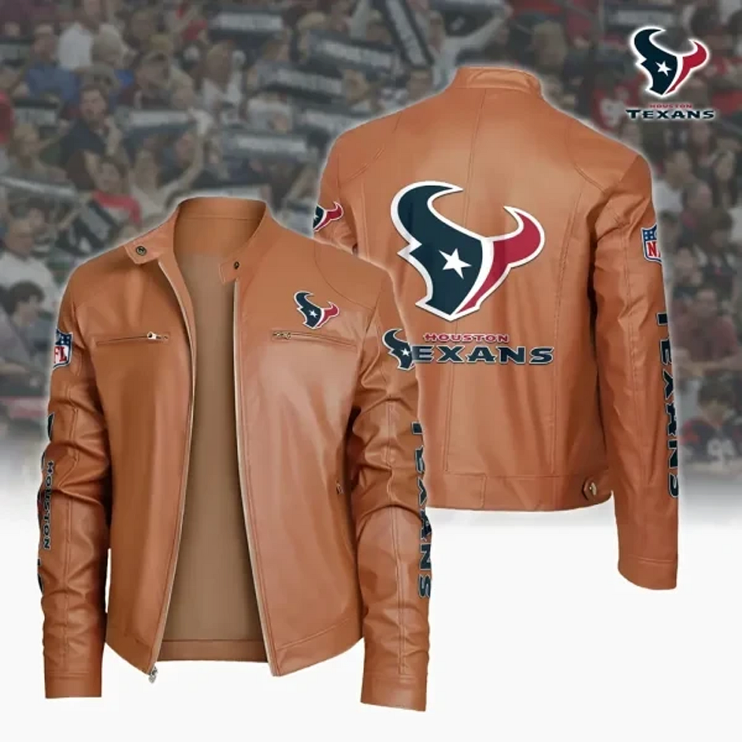 HOU x NFL Sport Leather Jacket DATND TANTD
