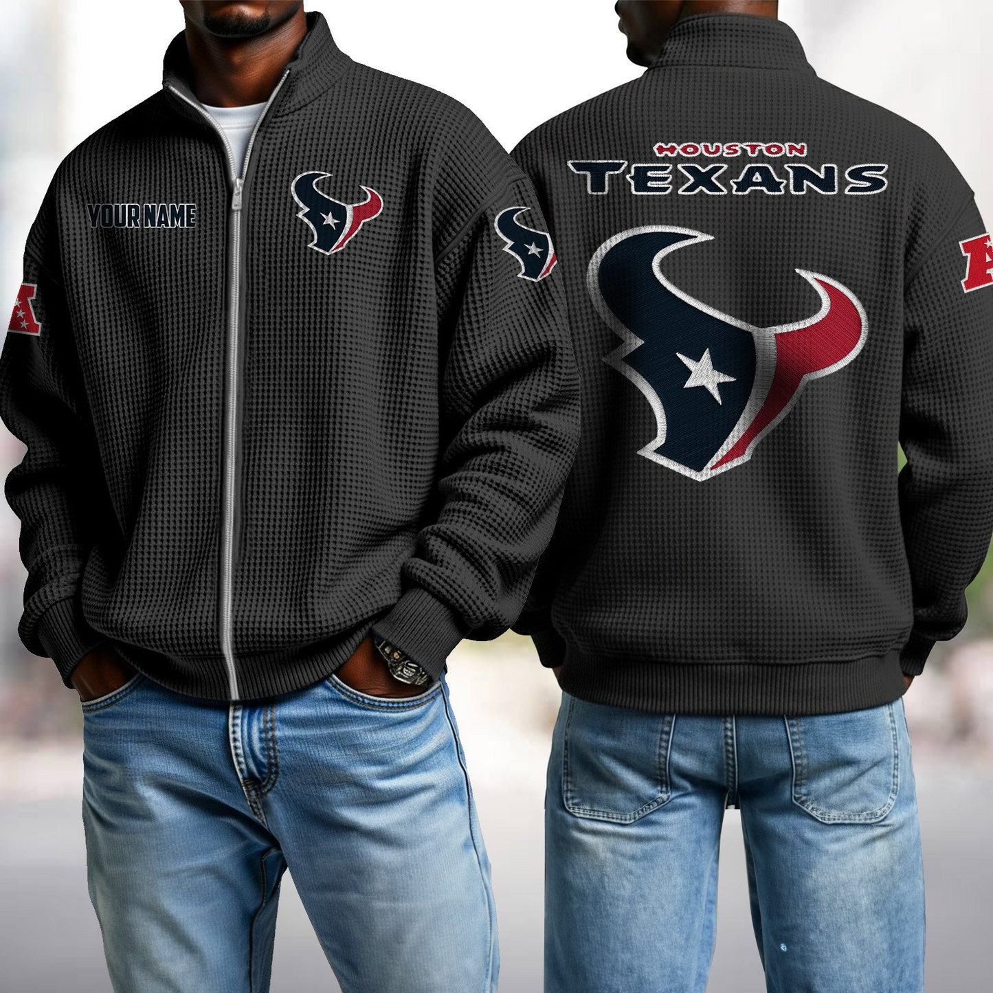 HOU x NFL Waffle Zip-Up Sweatshirt DatND DVT
