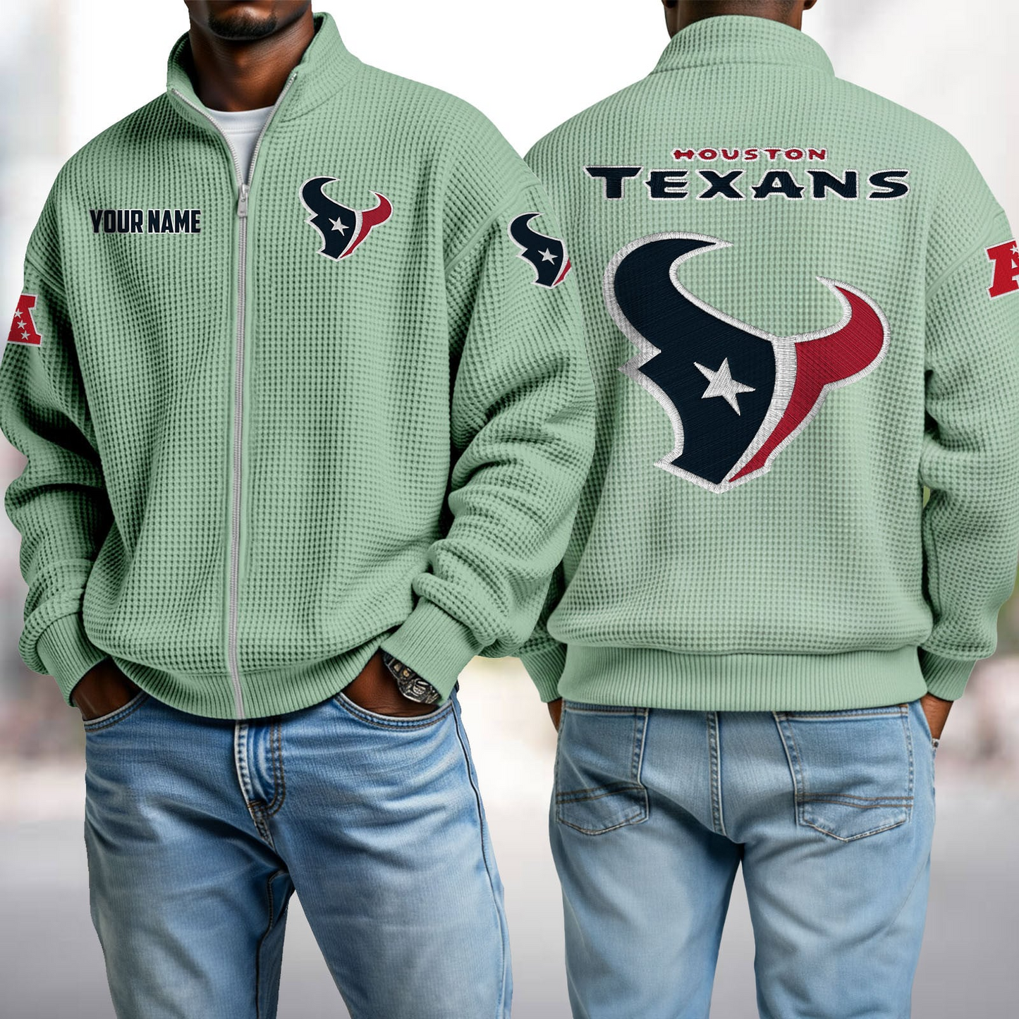 HOU x NFL Waffle Zip-Up Sweatshirt DatND DVT