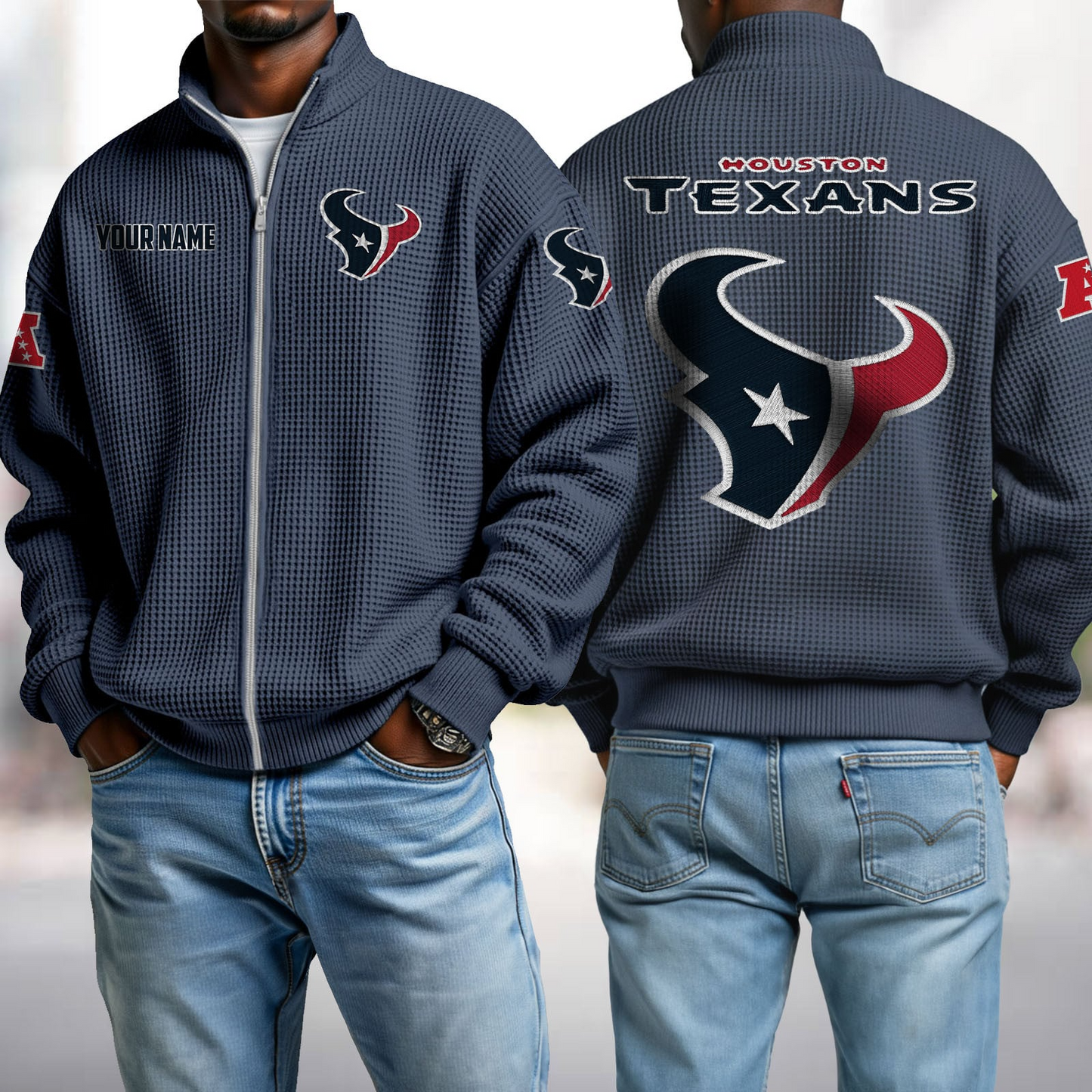 HOU x NFL Waffle Zip-Up Sweatshirt DatND DVT