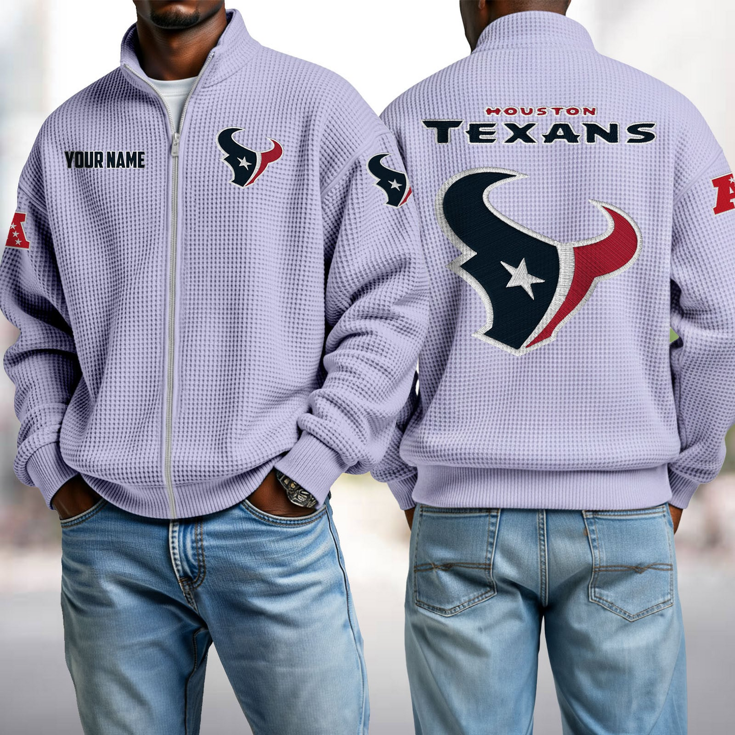 HOU x NFL Waffle Zip-Up Sweatshirt DatND DVT