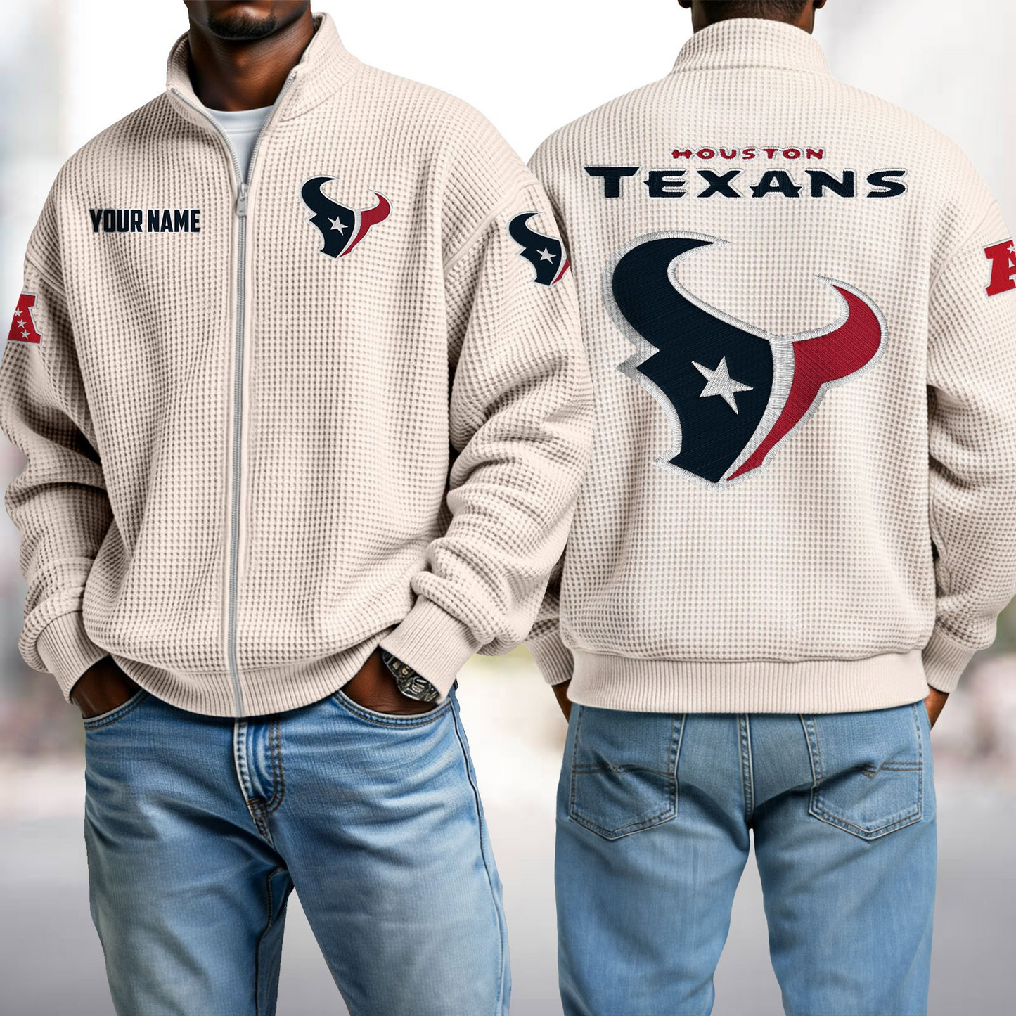 HOU x NFL Waffle Zip-Up Sweatshirt DatND DVT
