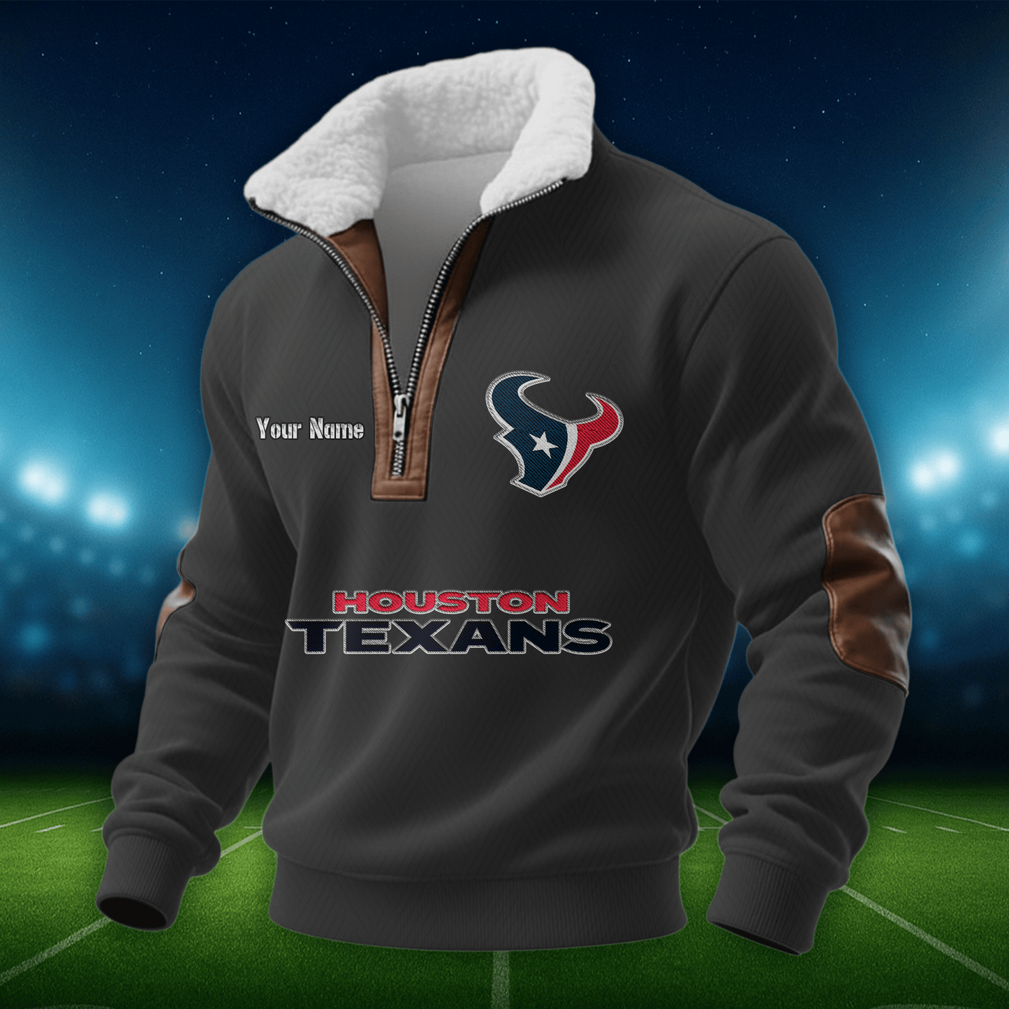 HT NFL Men Fur Collar Sweatshirt DDT CTND