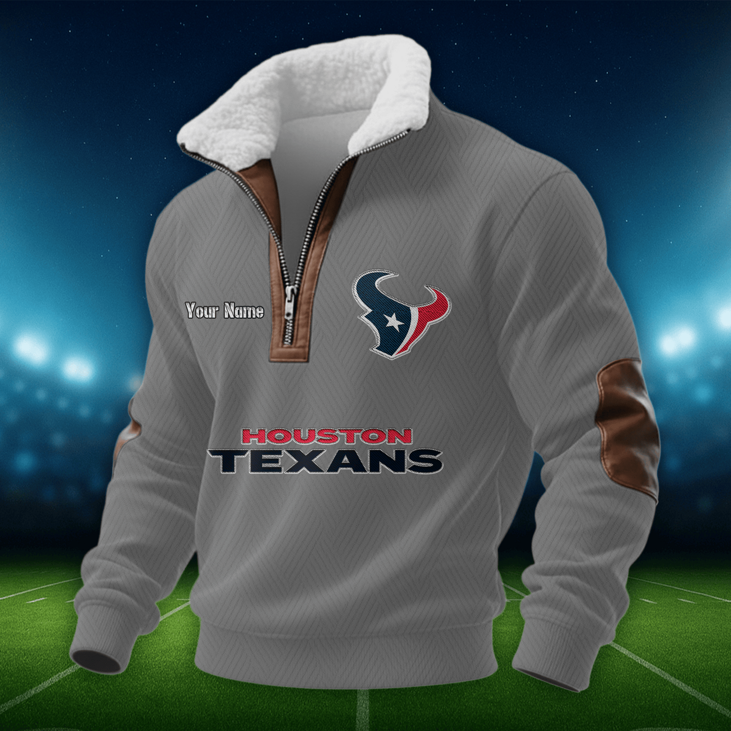 HT NFL Men Fur Collar Sweatshirt DDT CTND