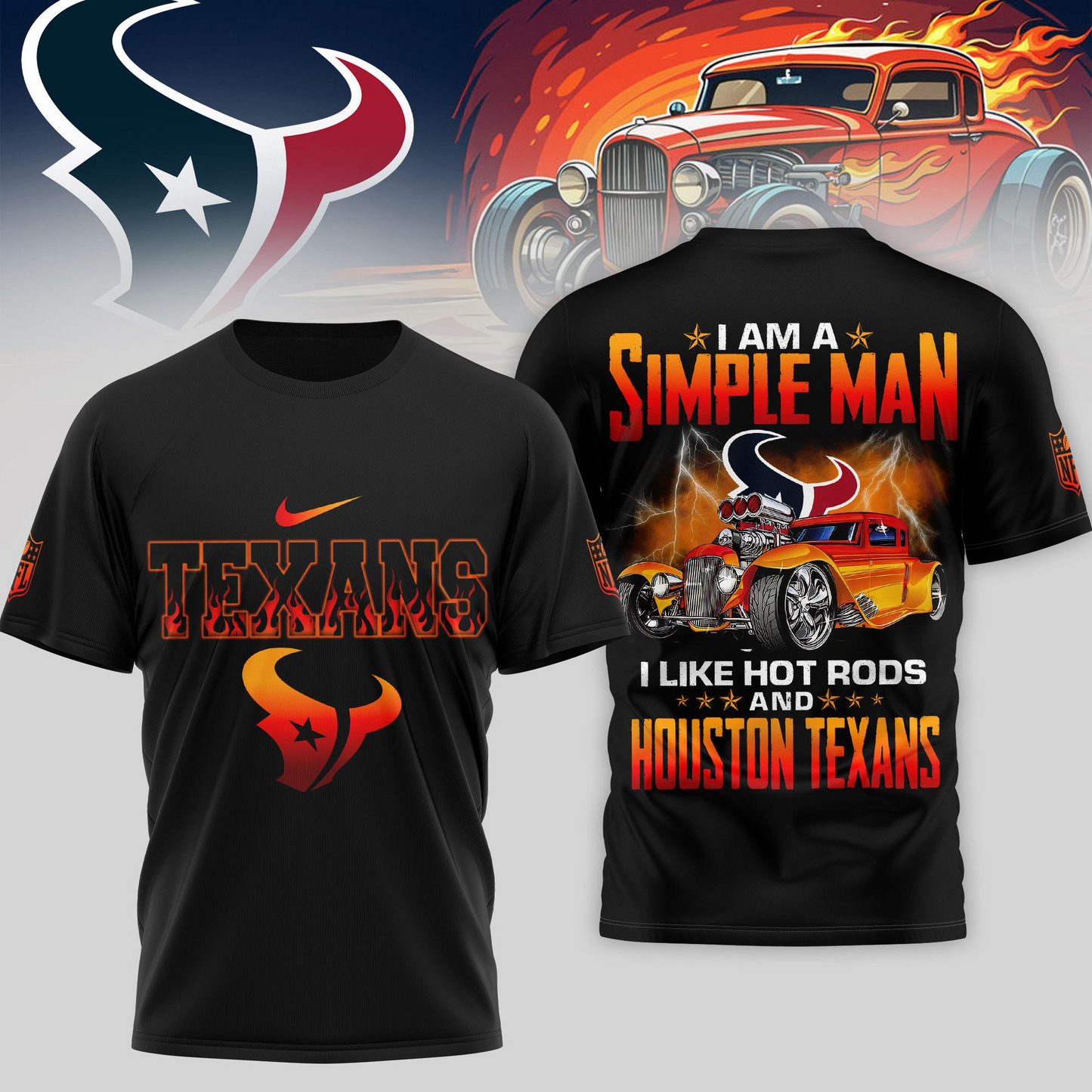 HT Premium NFL Hot Rods 3D Shirt DDT HLPHUONG